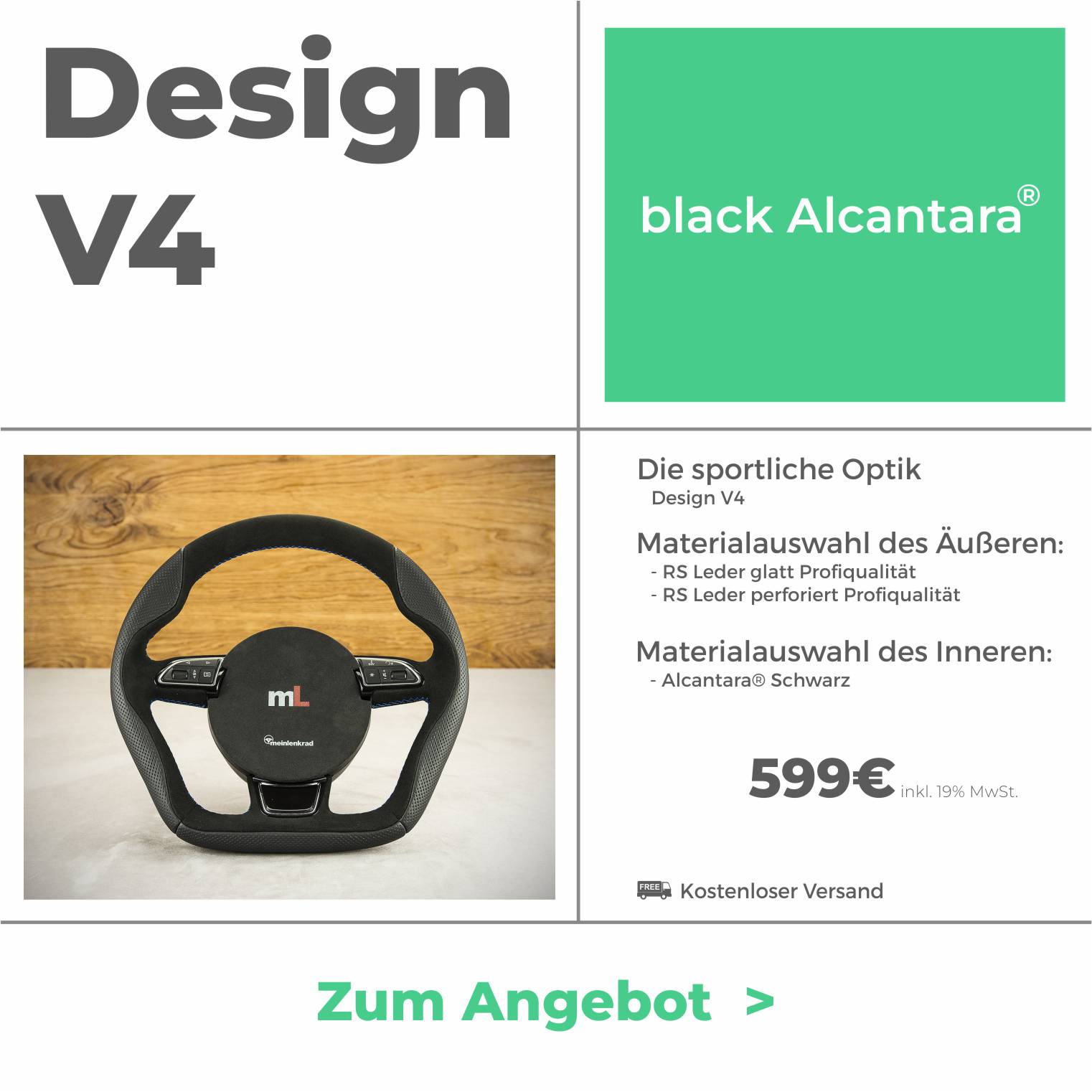 Design V4 - black Alcantara